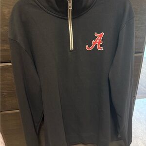 Black Quarter-Zip Sweatshirt with Red Alabama Logo